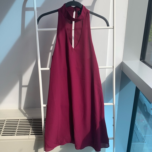 NWT Lulu’s Magenta Keyhole Swing Dress Size XS - Picture 2 of 6